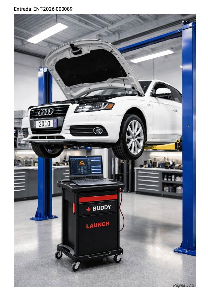 Parte de trabajo para taller mecánico